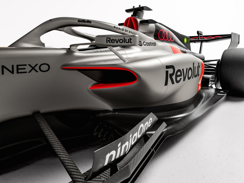 Close-up detail of the front of the Audi R26 Concept.