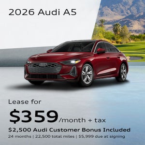 Side angled profile of 2026 Audi A5 Premium