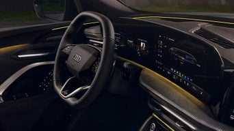 Interior view of Audi vehicle. 