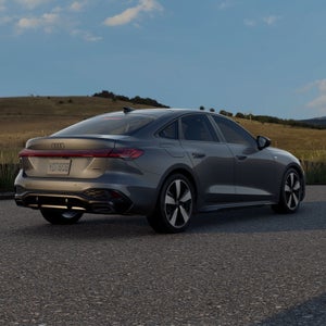 3/4 rear view of the Audi A5.