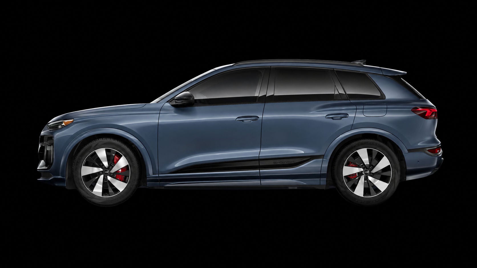 Side-view of the Audi SQ6 e-tron.