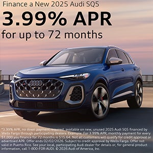 Side view of an Audi.