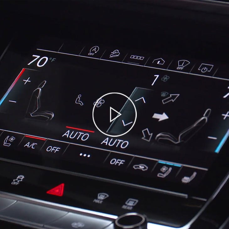  Close-up on the climate control features in an Audi.