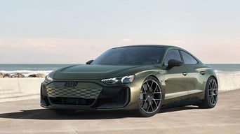 Front side view of an Audi RS e-tron GT Performance parked