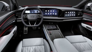 Interior cockpit and digital displays of the 2027 Audi Q9.