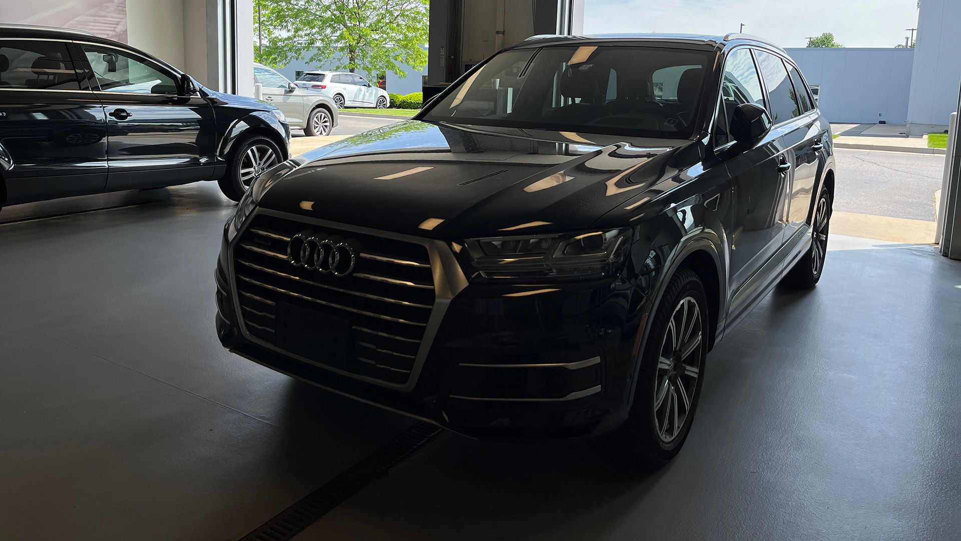 Audi vehicle in service center.