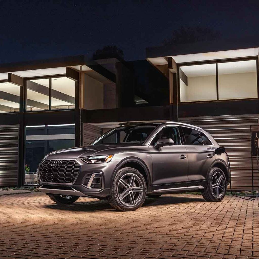 Three quarter view of an Audi Q5 parked.