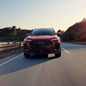 Front view of the Audi SQ5 in motion.