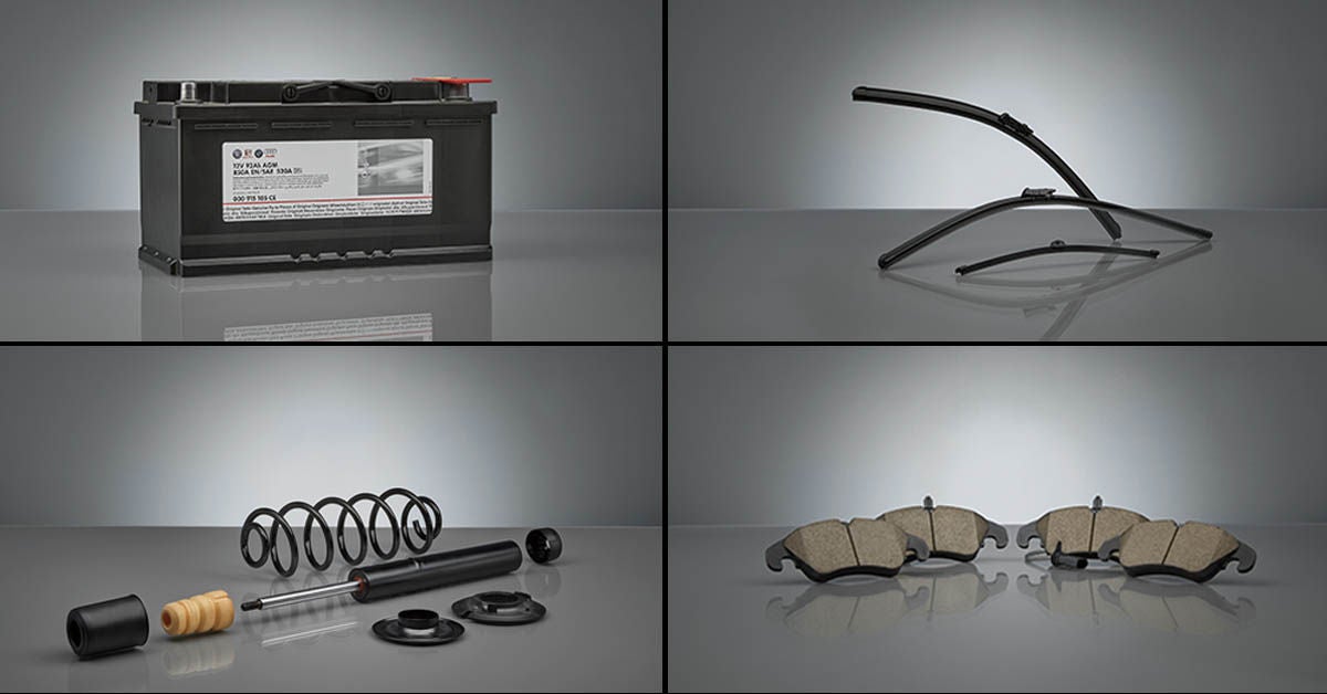 An assortment of Audi parts