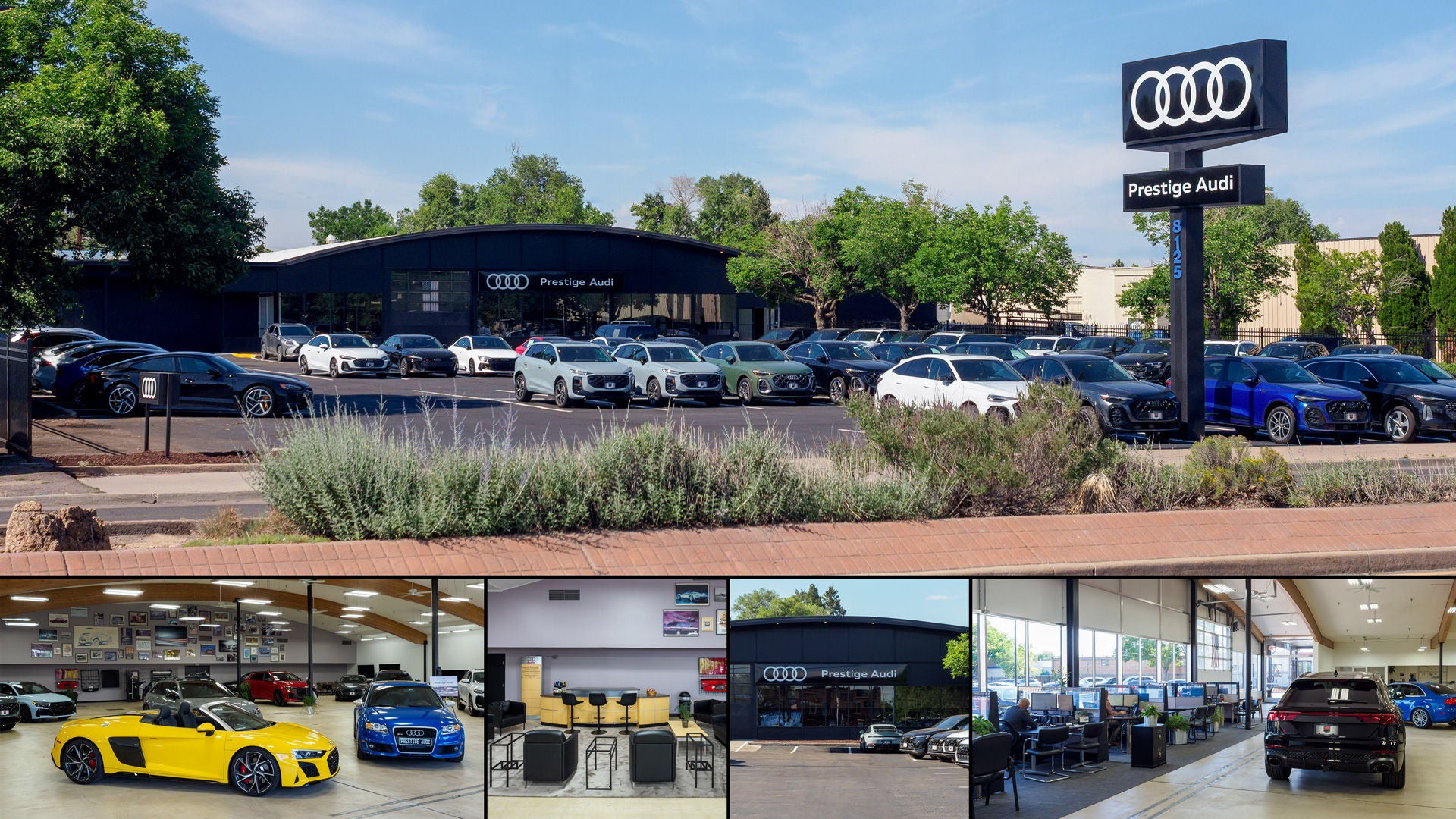 Photos of the temporary facility for the Prestige Audi Sales Department
