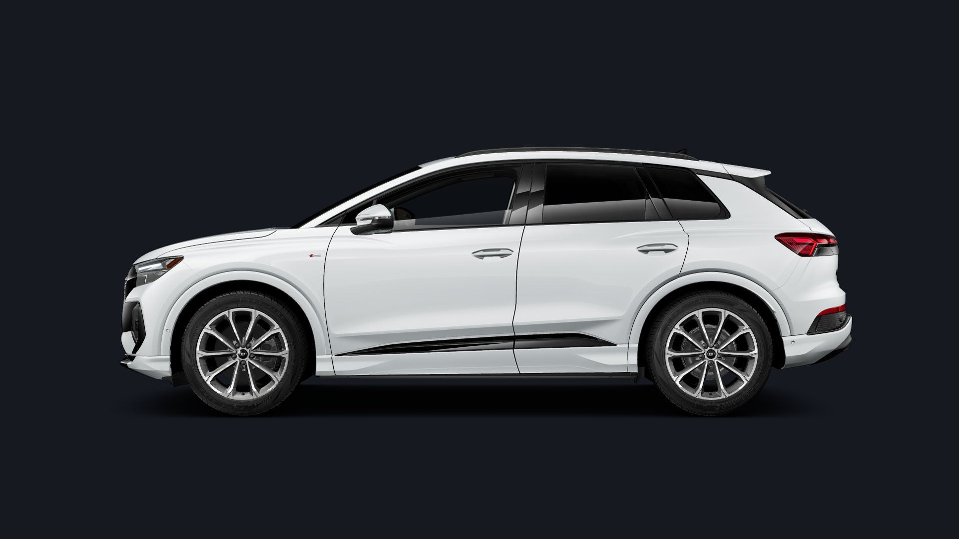 Side-view of the Audi Q4 e-tron.