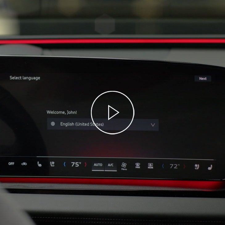 Close up on the Audi MMI screen. 