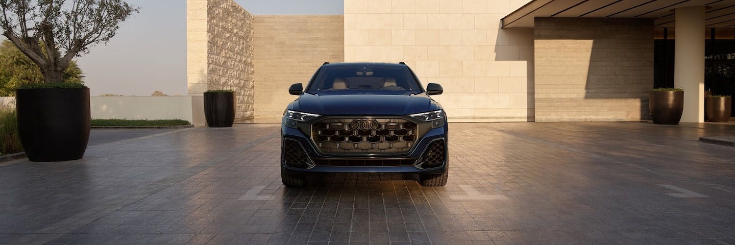 Wide view of Audi SQ8 parked in driveway