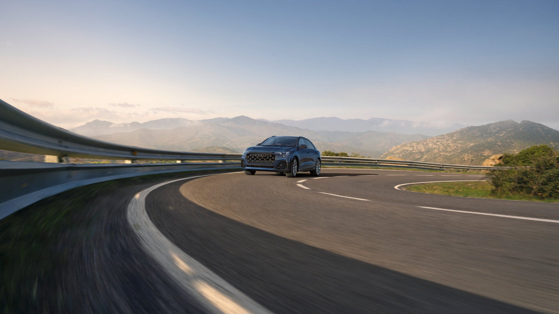 2026 Audi Q8 Exterior Driving On Curved Road