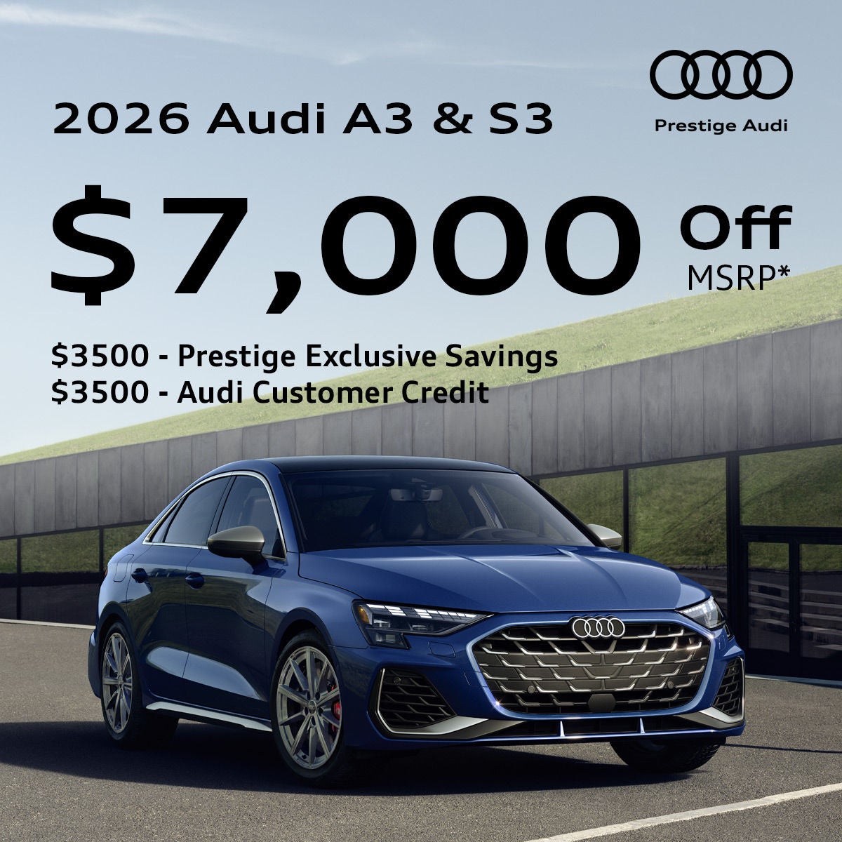 2026 Audi A3 & S3 - $7000 Off MSRP