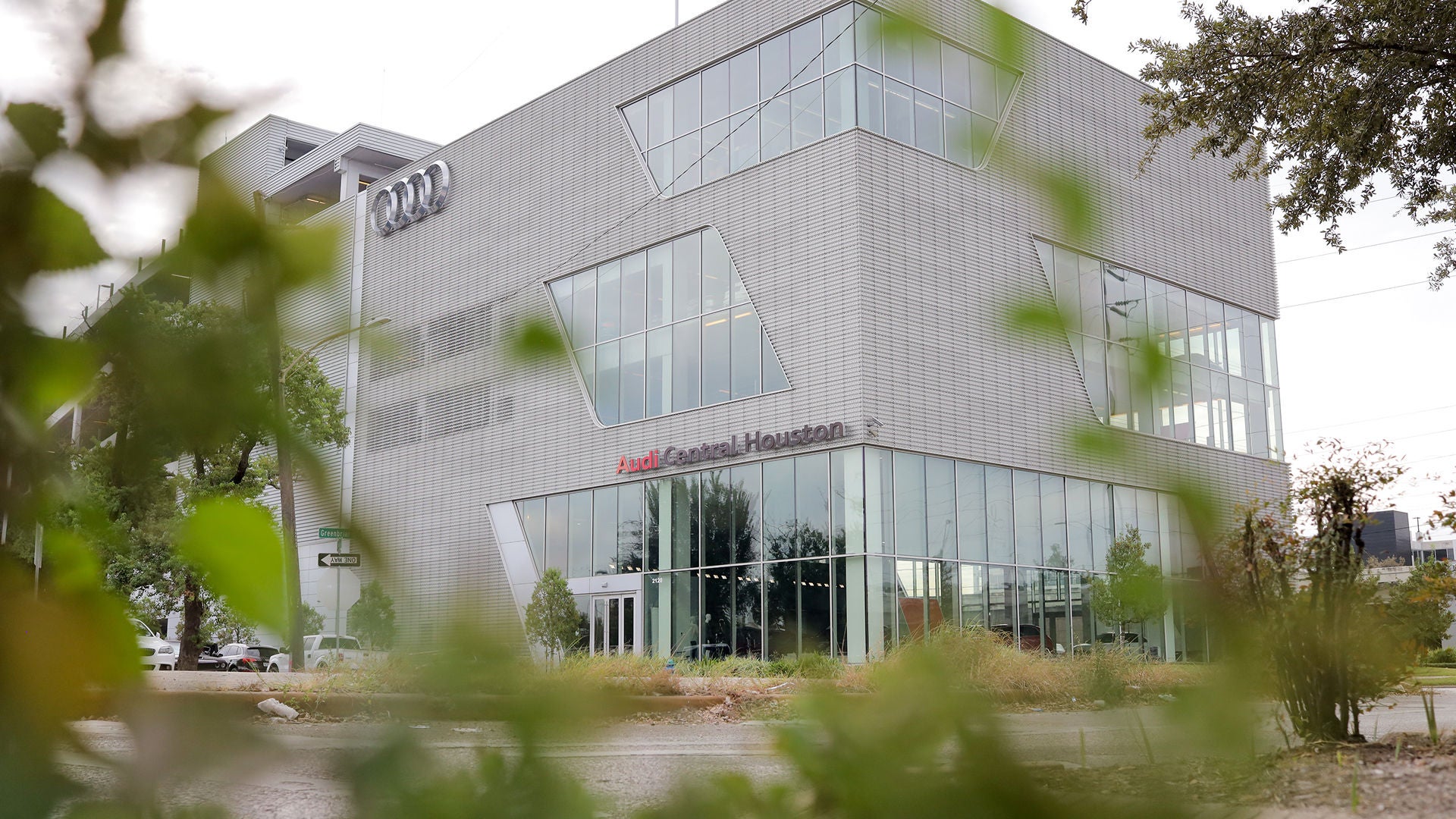 Exterior view of the Audi Central Houston dealership.