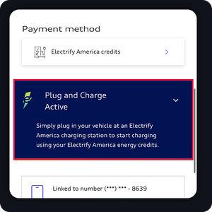 The Start charging page is shown with the Plug and Charge section being highlighted center of the image.