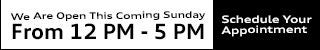 We are open this coming Sunday from 12pm-5pm. Schedule your appointment.