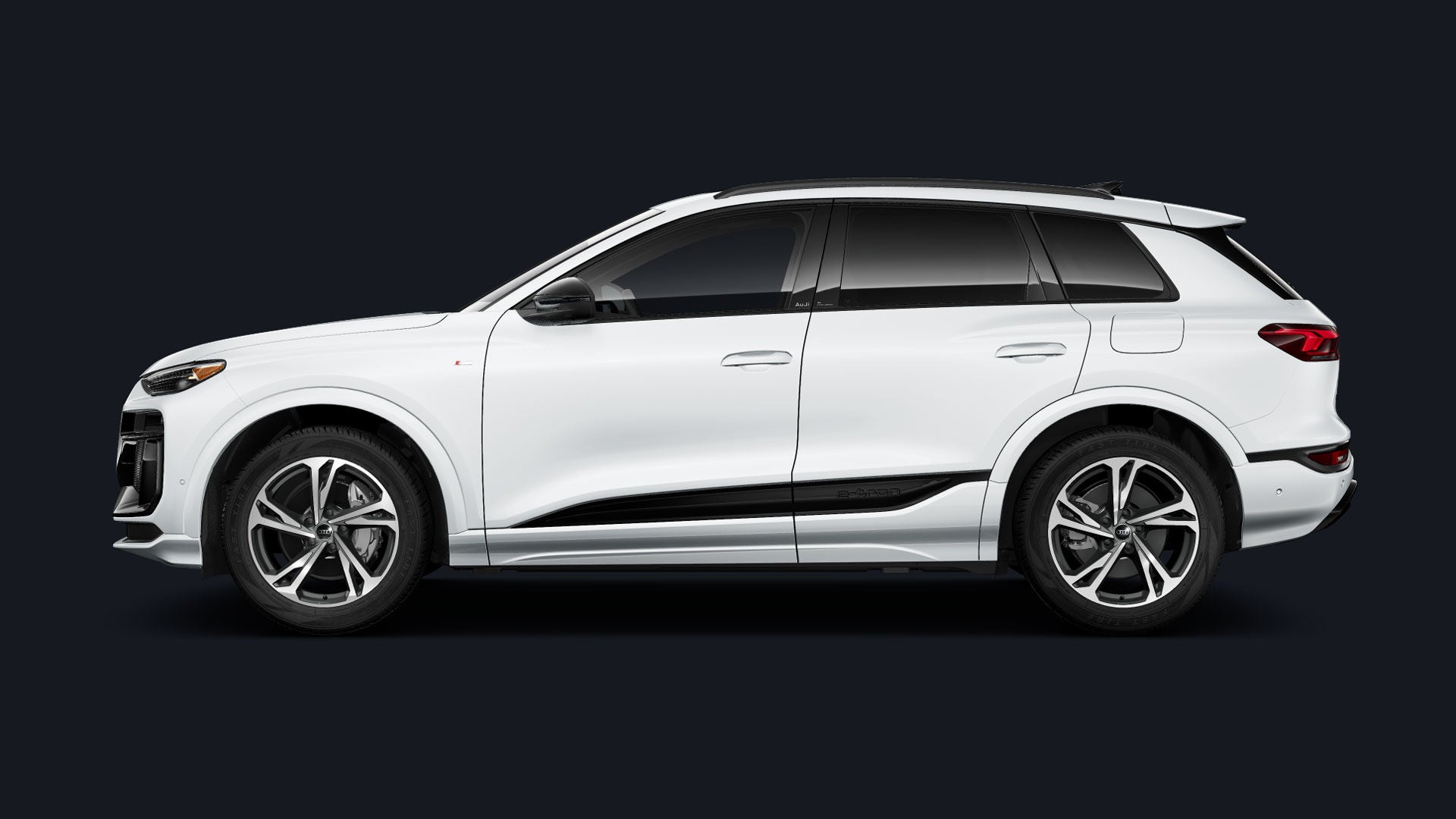 Side-view of the Audi Q6 e-tron.