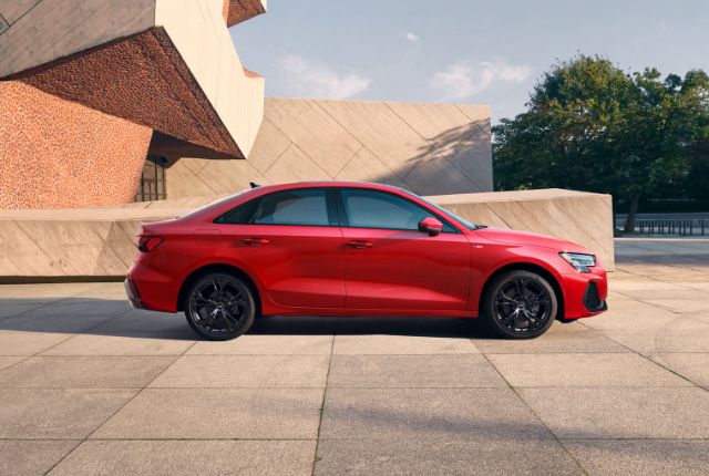 2026 Audi A3 sedan shown in side profile outdoors