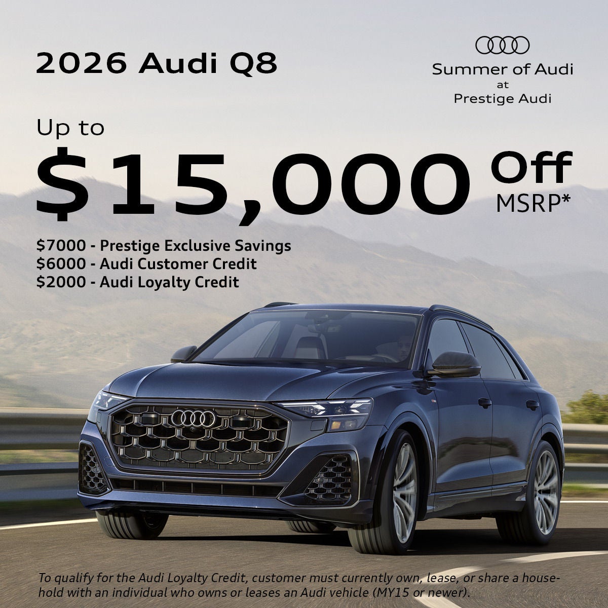 2026 Audi Q8 55 quattro - Up to $15,000 Off MSRP*