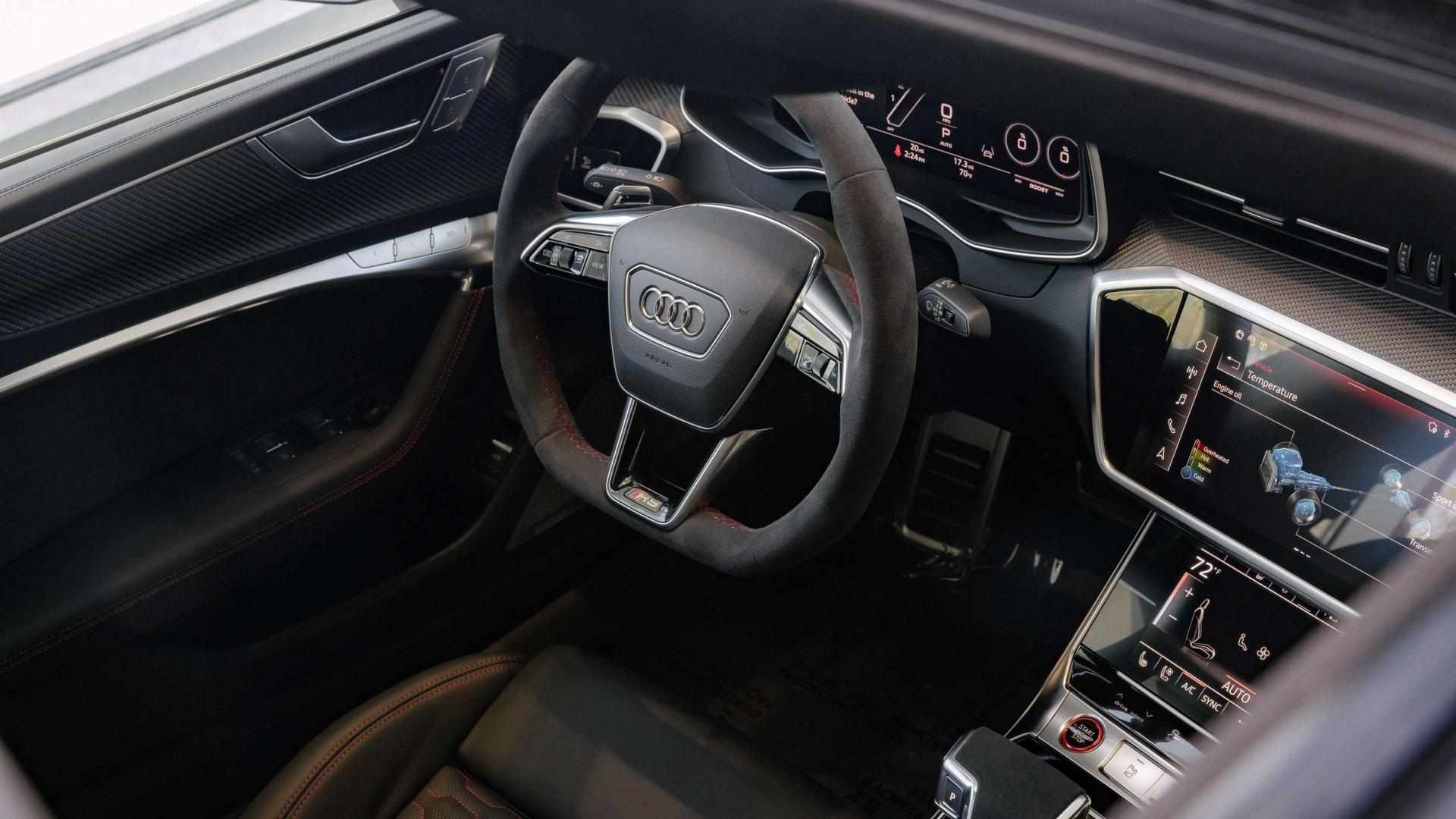 Interior view of an Audi RS7 vehicle.