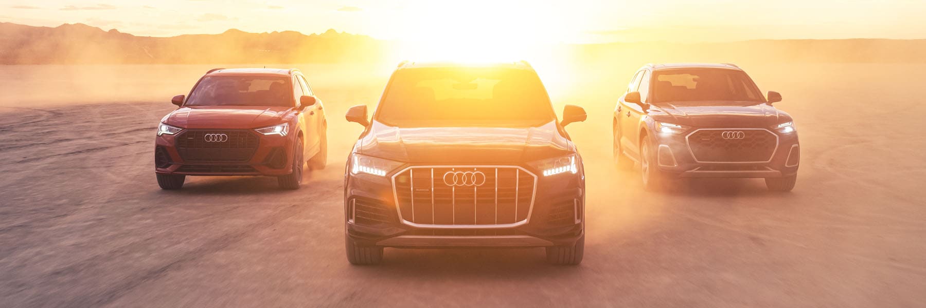 Audi vehicles accelerating.