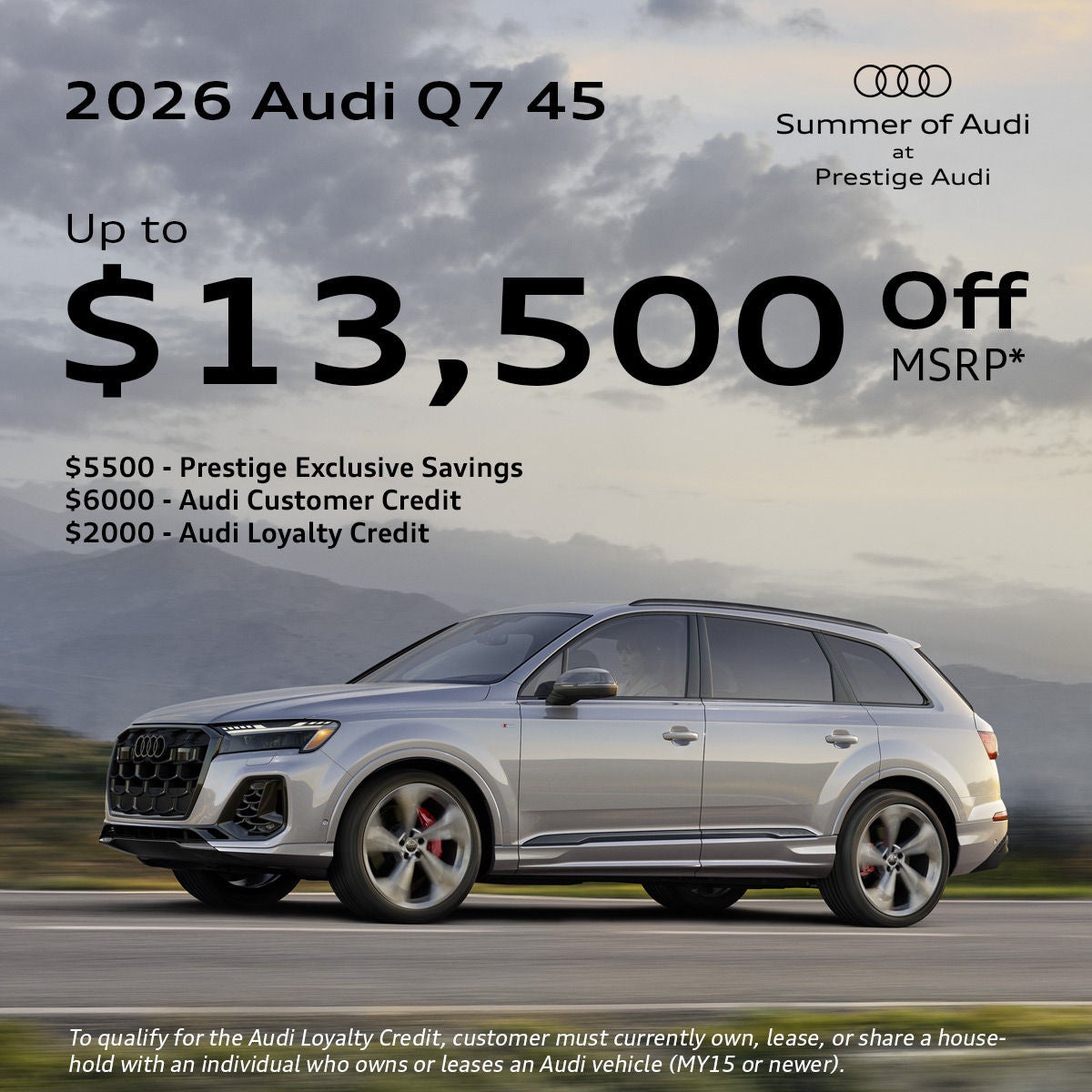 2026 Audi Q7 45 Discount Offer
