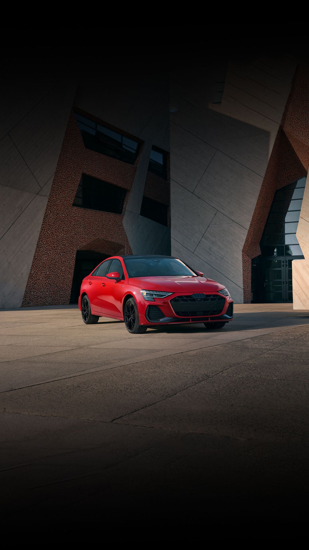 Three-quarter front view of the Audi A3.