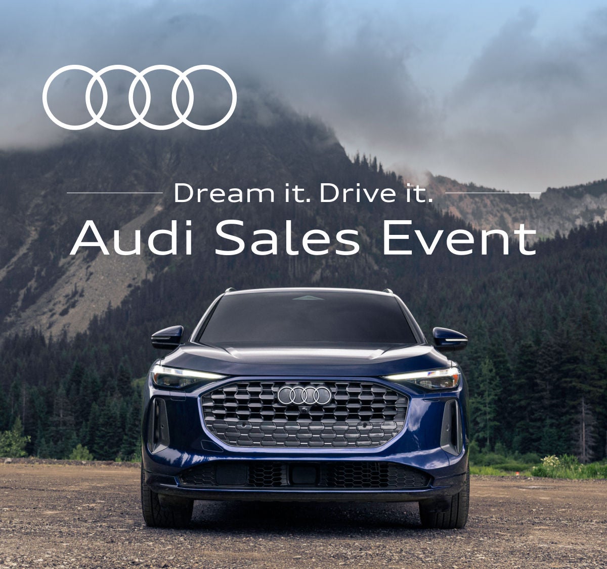 Profile view of Audi vehicle. 