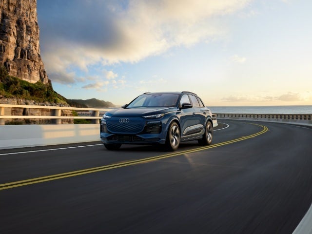 Audi Q6 e-tron driving along the highway