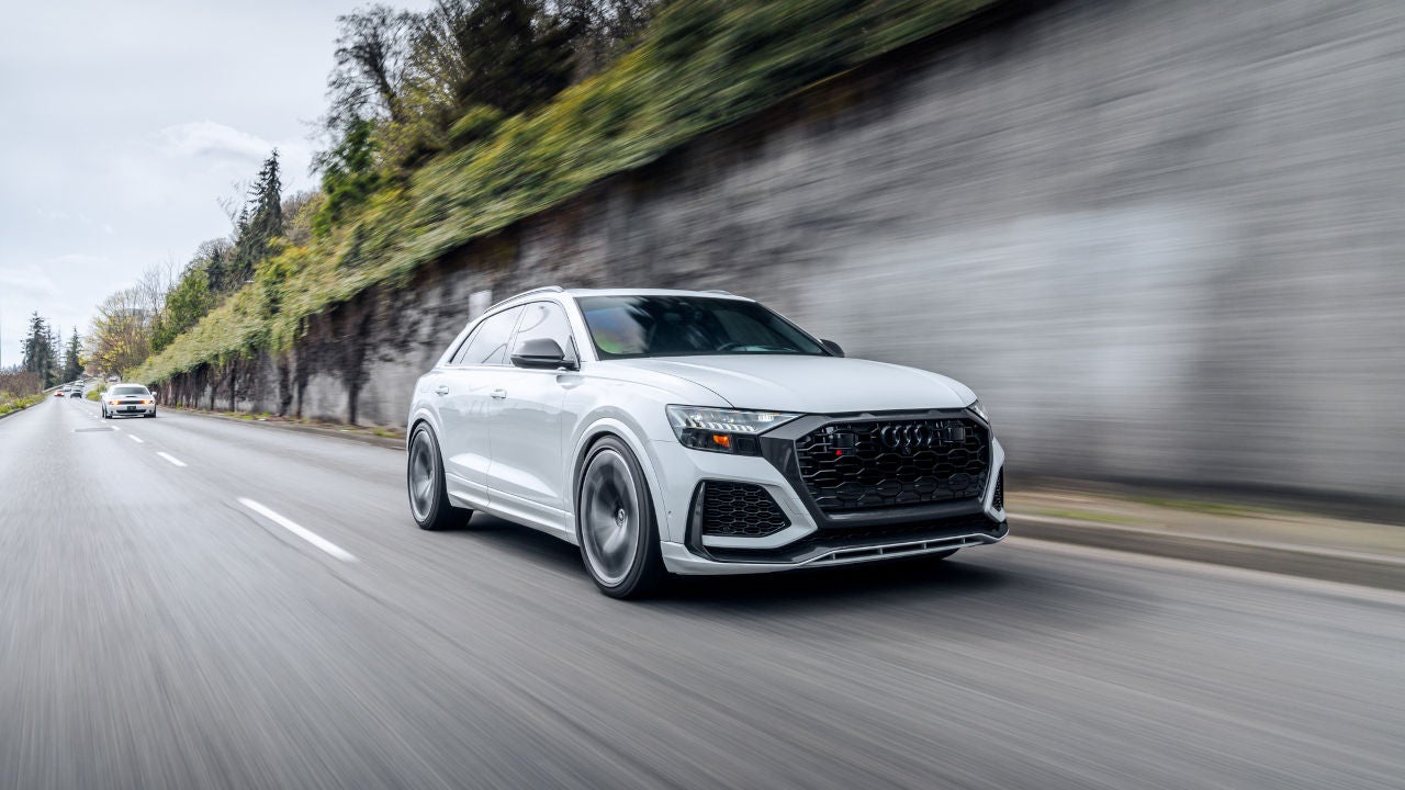 Audi driving on the road