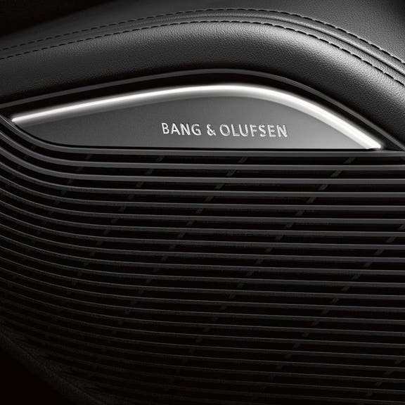 Close-up of the Bang & Olufsen® speakers in the Audi R8 Coupe.