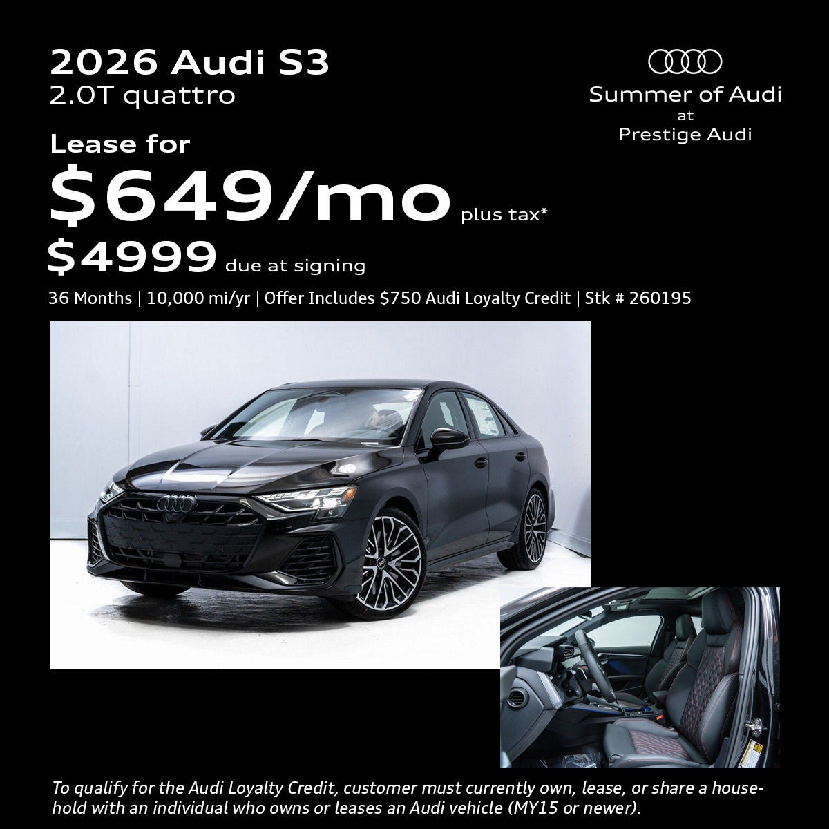 2026 Audi S3 Lease Offer
