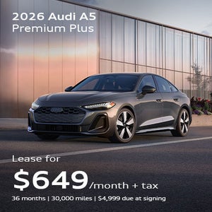 front facing 2026 Audi A5 Premium Plus driving