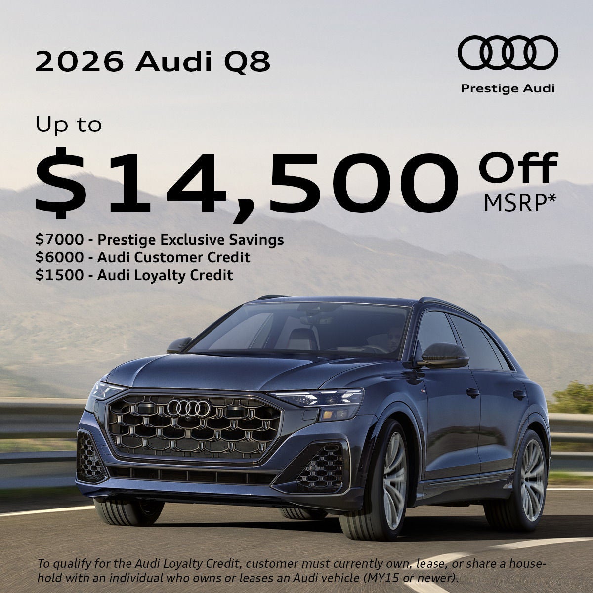 2026 Audi Q8 55 quattro - Up to $14,500 Off MSRP*