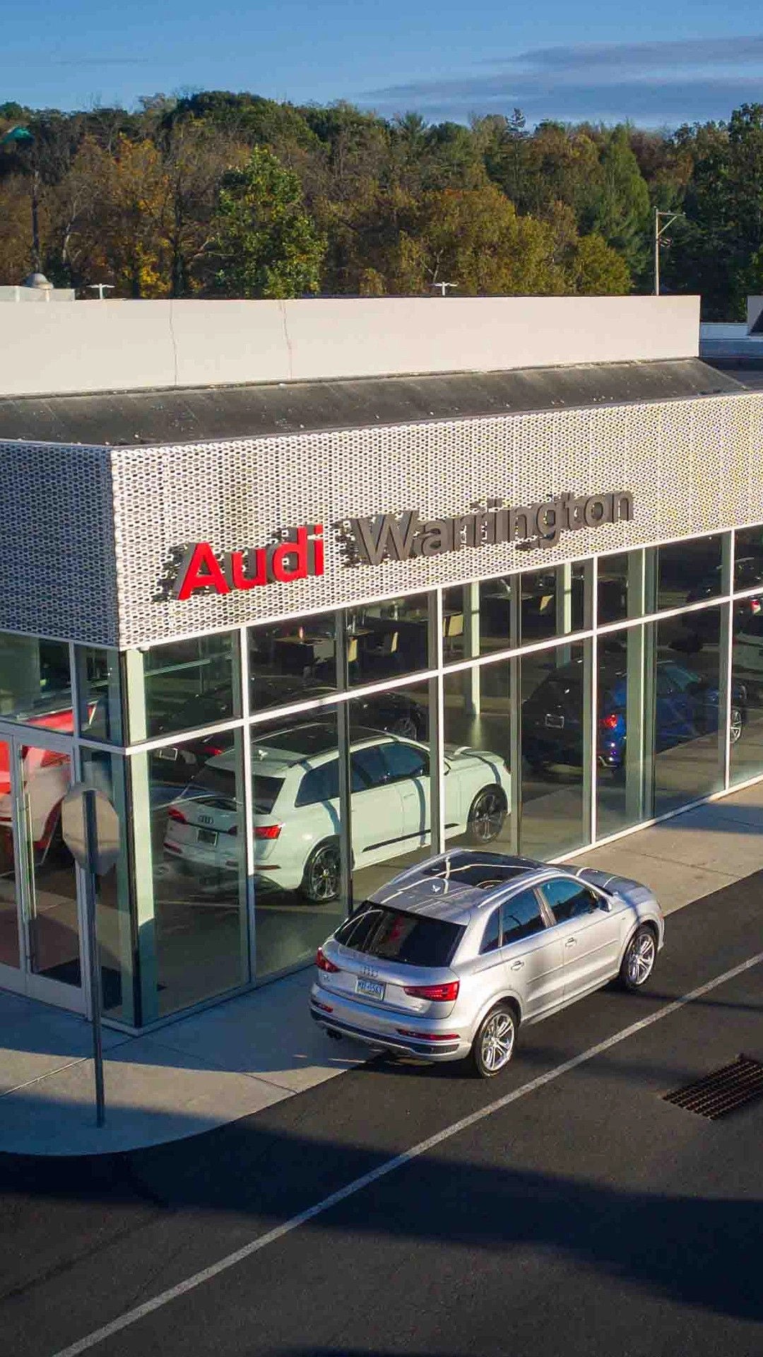 Drone Image of Audi Warrington Dealership.