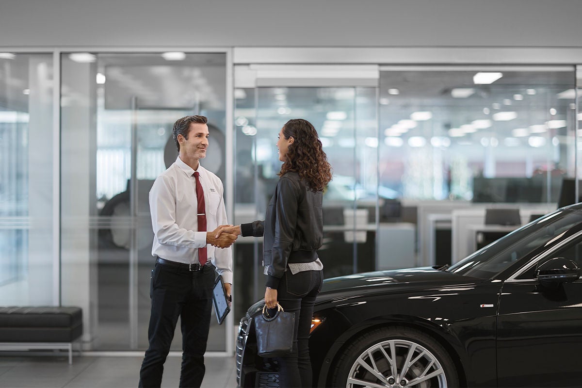 Customer in dealership service. 