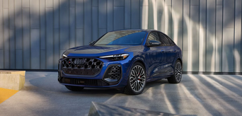 Three-quarter front view shot of the Audi SQ5 Sportback