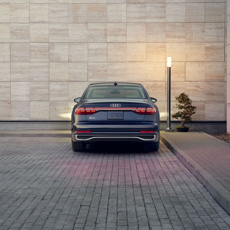 Rear profile of the Audi A8.