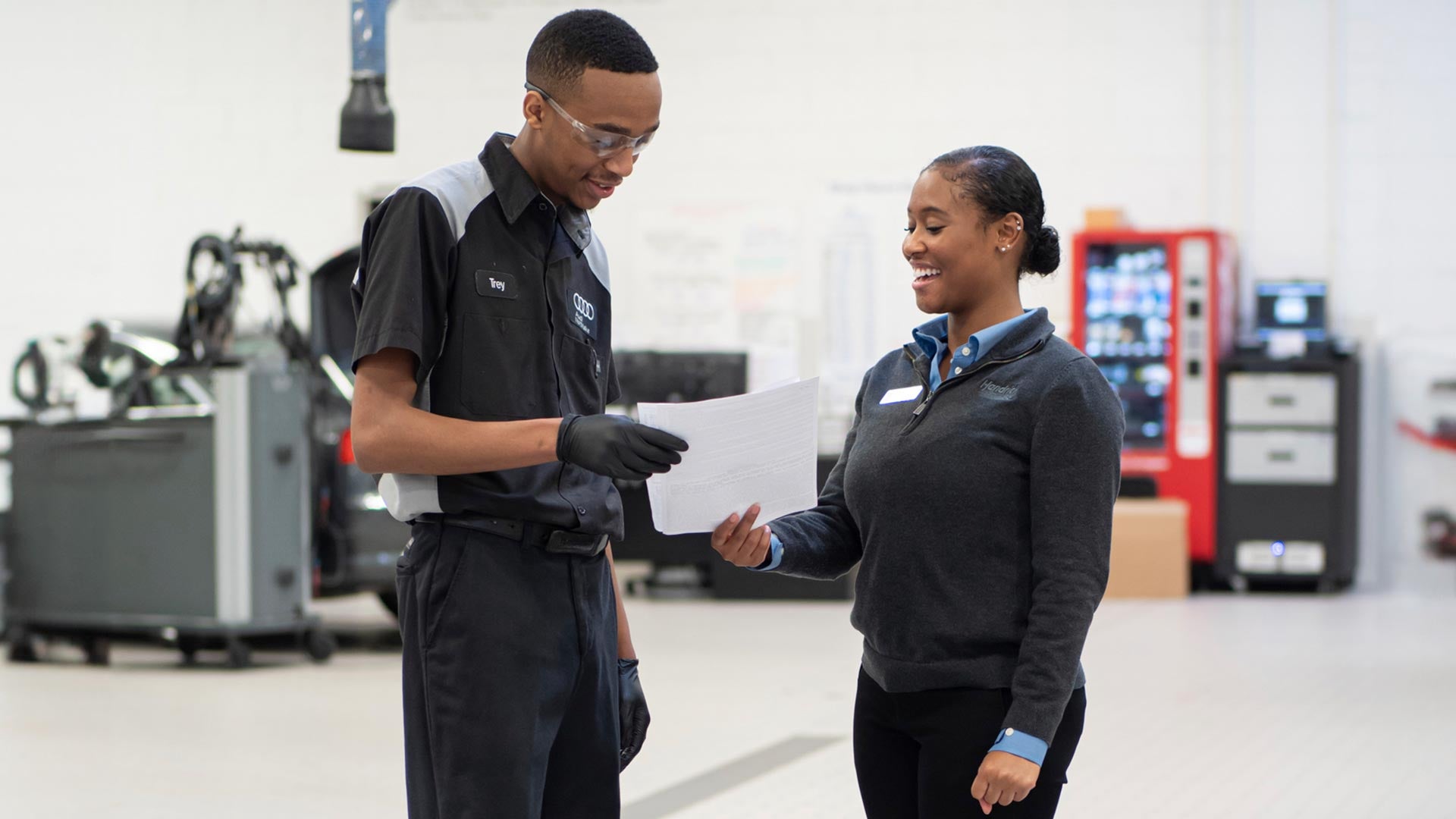 Audi service technicians.