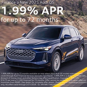 Side view of an Audi.