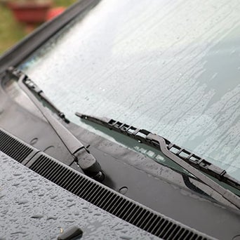 Profile view of vehicle wiper blades.
