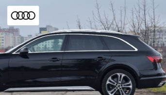 Audi A4 allroad® displayed on a gravel trail outside Dayton, Ohio, showing off-road capability. 