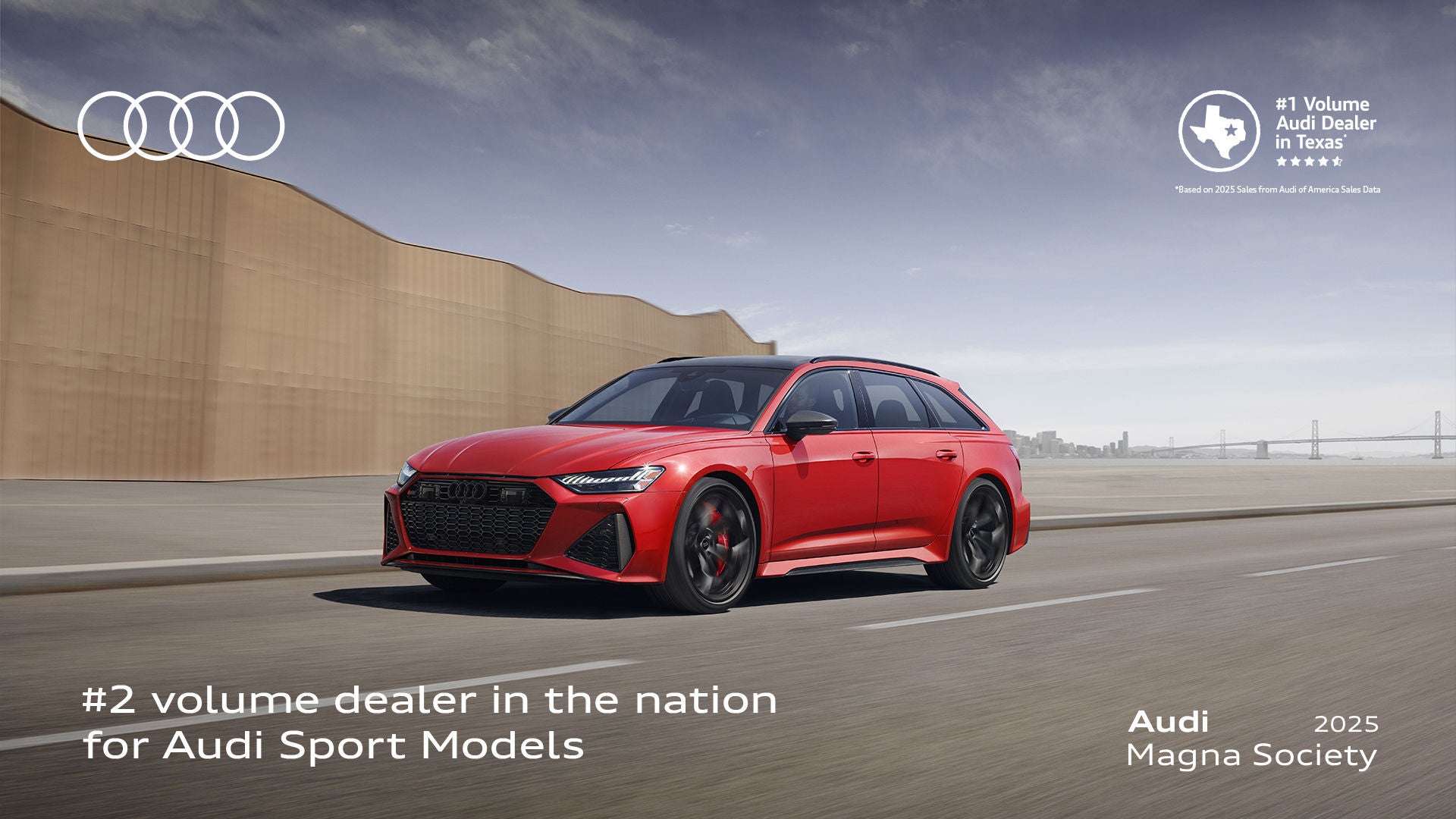 Front 3/4 view of Audi S6 Avant red