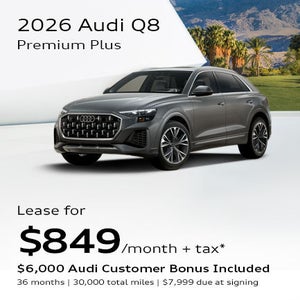 Side angled profile of 2026 Audi Q8