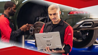 Audi vehicle in the service center.