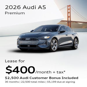 front facing 2026 Audi A5 Premium line driving