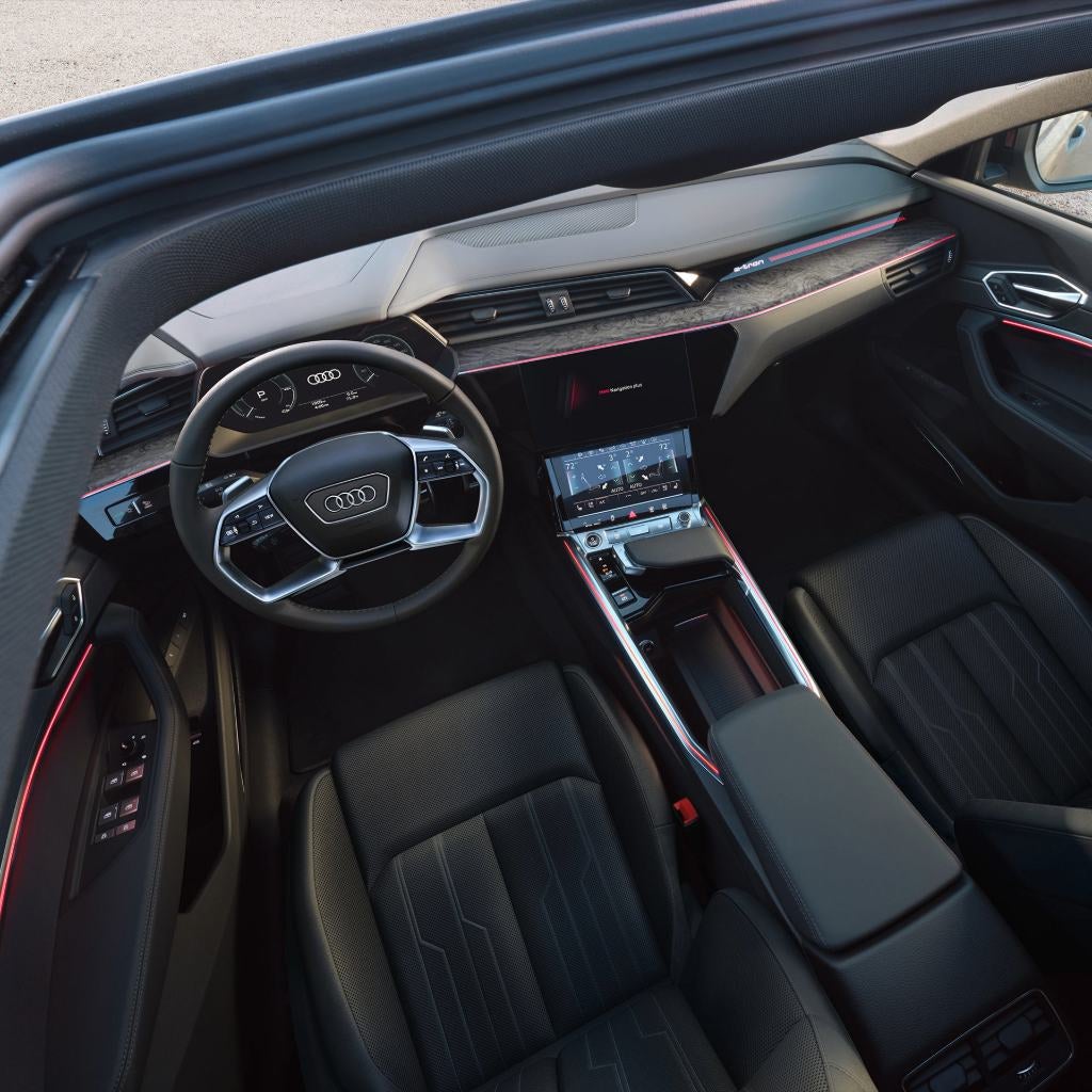 Interior view of an Audi.