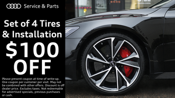 $100 OFF Set of 4 Tires & Installation
